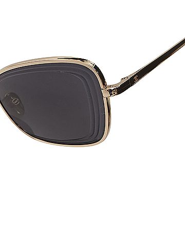 Chanel Chanel gold frame black tiered lenses sunglasses (view 2)