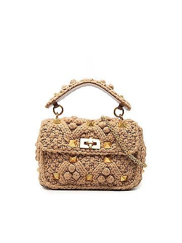 Valentino Medium Knit Roman Stud Satchel (view 1)