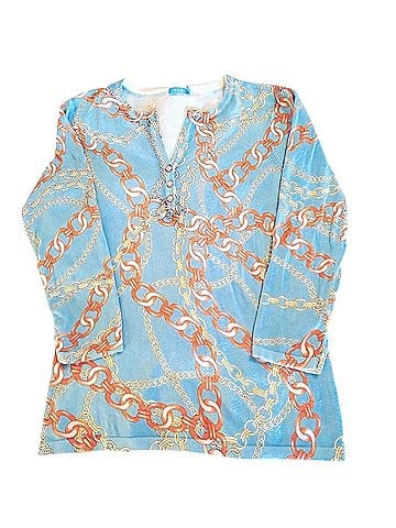 J. McLaughlin Chain Pattern Henley Sweater Pullover Sweater (view 1)