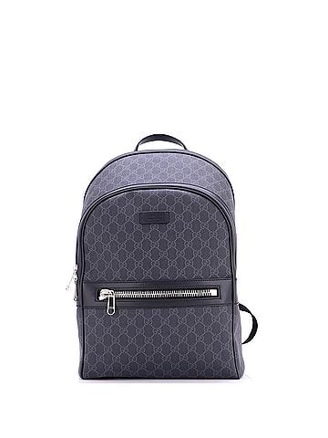Gucci Front Zip Pocket Backpack GG Coated Canvas Medium (view 1)