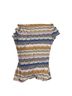 Sofia by Sofia Vergara Stripes Multi Color Short Sleeve Blouse Size M - photo 1
