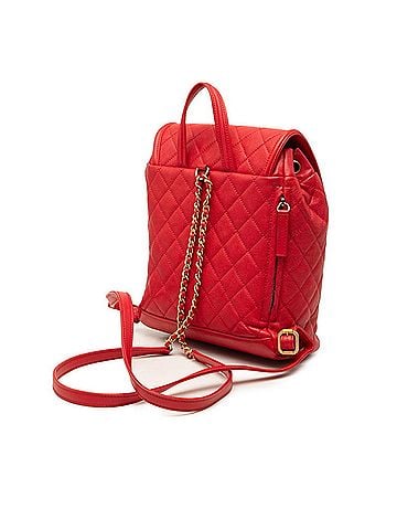 Chanel Chanel CC Filigree Matelassé Coco Mark Backpack, Red Caviar Leather, Women's CHANEL (view 2)