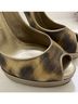 Casadei Animal Print Brown Gold Heels Size 7 - photo 5