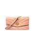 Tory Burch Chevron-herringbone Pink Gold Leather Belt One size - photo 1