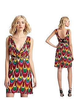 Alice + Olivia Alameda Ikat Printed Pleat Dress Cocktail Dress (view 1)