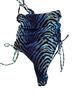 ASOS Animal Print Blue Black One Piece Swimsuit Size S - photo 2