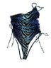 ASOS Animal Print Blue Black One Piece Swimsuit Size S - photo 1