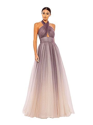 Mac Duggal Mac Duggal Glitter Ombre Halter Neck Ballgown 20376 Cocktail Dress (view 1)