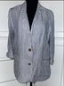 Tahari 100% Linen Stripes Blue White Blazer Size M - photo 5