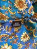 Tolani 100% Silk Floral Blue Orange Yellow Blouse Size S - photo 4