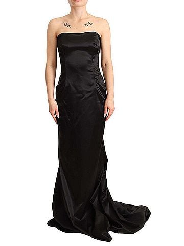 Dolce & Gabbana Black Silk Stretch Sheath Mermaid Gown Women's Dress (view 1)