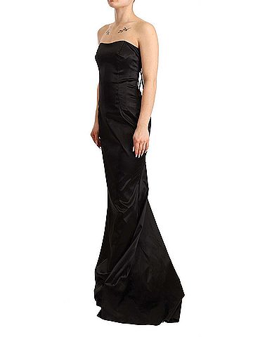 Dolce & Gabbana Black Silk Stretch Sheath Mermaid Gown Women's Dress (view 2)