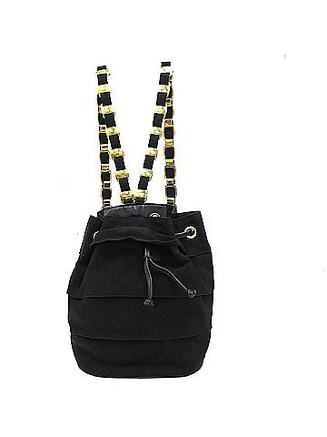 Salvatore Ferragamo Vala Canvas Black Canvas Backpack Bag (view 1)