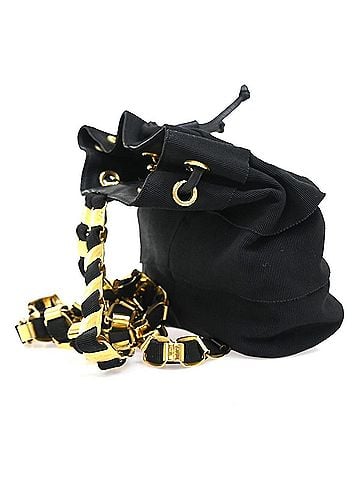 Salvatore Ferragamo Vala Canvas Black Canvas Backpack Bag (view 2)
