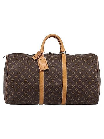 Louis Vuitton Keepall Monogram Canvas Brown Canvas Travel Bag Bag (view 1)