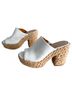 Lulus Solid Stripes White Mule/Clog Size 7 - photo 1
