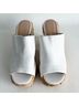 Lulus Solid Stripes White Mule/Clog Size 7 - photo 6