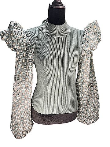 Flat White Long Sleeve Blouse (view 1)