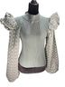 Flat White Green Long Sleeve Blouse Size S - photo 1