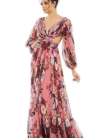 Mac Duggal Chiffon Gown Sz 2 $598 67946 NWT Cocktail Dress (view 1)