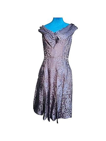 Carolina Herrera Bubble Printed Organza Flared Dress Cocktail Dress (view 2)