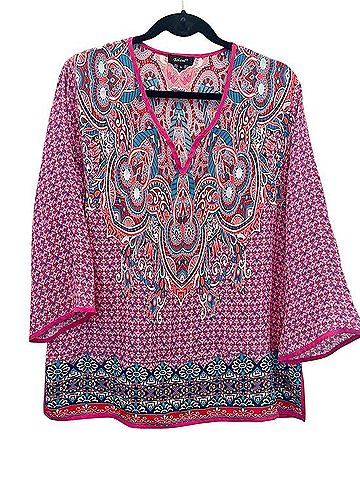 Tolani 3/4 Sleeve Silk Top (view 1)