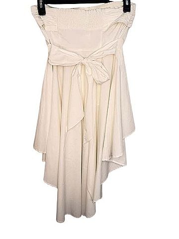 New York & Company Stretch Strapless Asymmetrical Peplum Jumpsuit Jacket (view 2)
