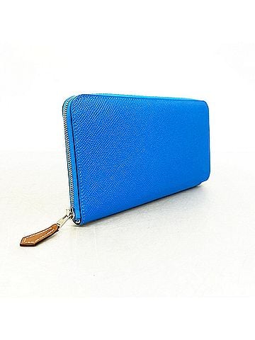 Hermès Hermes Azap Long Silk In Wallet, Veau Epsom Leather, Blue Zanzibar, A Stamp, Men's/Women's. (view 2)