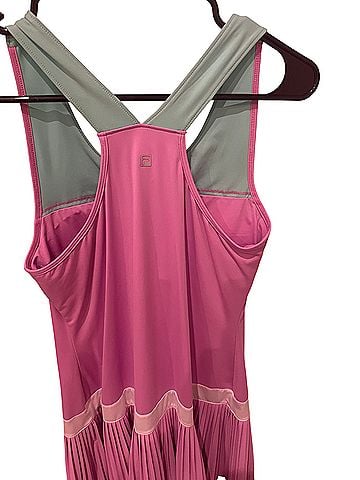 FILA Fila Mint and Pink Pleated Mini Dress Active Dress (view 2)