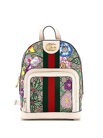 Gucci Ophidia Backpack Flora GG Coated Canvas and Leather Small (view 1)