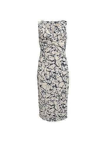 Michael Kors Michael Kors Tie-Dye Midi Dress in Cream Cotton (view 1)
