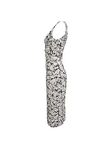 Michael Kors Michael Kors Tie-Dye Midi Dress in Cream Cotton (view 2)