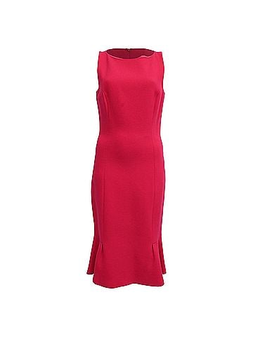 Michael Kors Michael Kors Sleeveless Trumpet Midi Dress in Pink Wool (view 1)