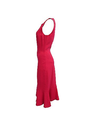 Michael Kors Michael Kors Sleeveless Trumpet Midi Dress in Pink Wool (view 2)