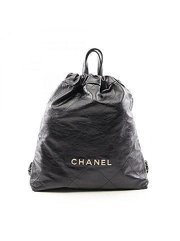 Chanel Chanel 22 Large Backpack/Handbag, Leather, Women's, Black (AS3313) (view 1)