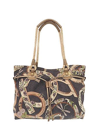 Salvatore Ferragamo Salvatore Ferragamo Gancini Floral Dragonfly Canvas Multicolor Tote Bag 0383 (view 1)