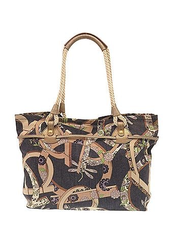 Salvatore Ferragamo Salvatore Ferragamo Gancini Floral Dragonfly Canvas Multicolor Tote Bag 0383 (view 2)