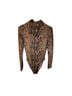 Cache Snake Print Brown Black Bodysuit Size M - photo 1