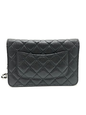 Chanel CHANEL AP0250 Matelassé Coco Mark Classic Wallet Chain Silver Hardware Shoulder Bag Caviar Leather Women's Black (view 2)