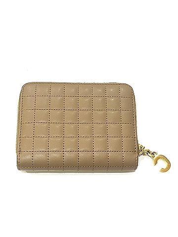 Céline CELINE 663BFL.15KH Quilted C-Charm Compact Zip Wallet, Leather, Women's, Khaki Brown (view 2)