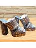 Azalea Wang Solid Blue Wedges Size 7 - photo 15