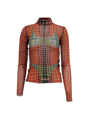 Jean Paul Gaultier Jean Paul Gaultier Polka Dot Mesh Blouse in Multicolor Polyamide (view 1)