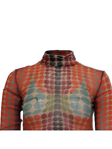 Jean Paul Gaultier Jean Paul Gaultier Polka Dot Mesh Blouse in Multicolor Polyamide (view 2)