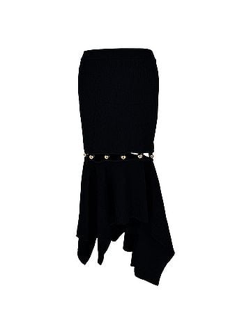 Alexander Wang Alexander Wang Knitted Midi Skirt in Black Viscose (view 1)