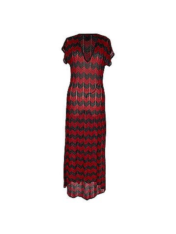 Missoni Missoni Chevron Maxi Dress in Red and Black Viscose (view 1)