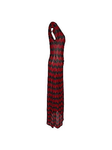 Missoni Missoni Chevron Maxi Dress in Red and Black Viscose (view 2)