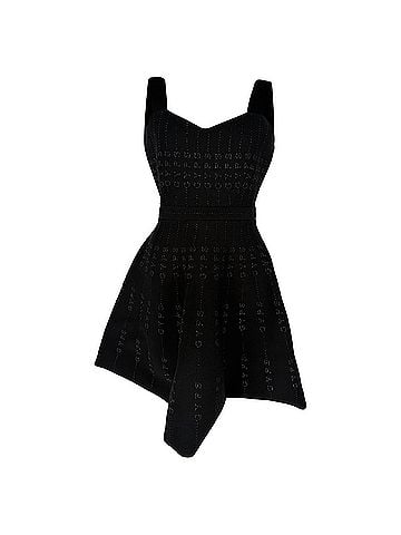 Maje Maje Relief Metallic-Print Stretch-Knit Mini Dress in Black Polyester (view 1)