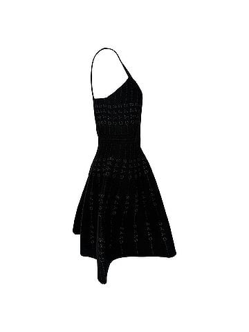 Maje Maje Relief Metallic-Print Stretch-Knit Mini Dress in Black Polyester (view 2)