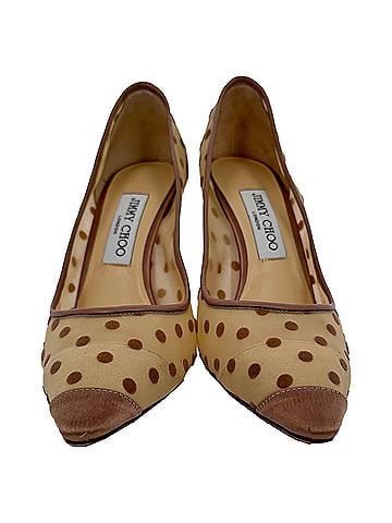 Jimmy Choo Jimmy Choo Polka Dot Pumps in Beige Mesh (view 2)