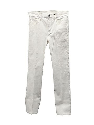 Helmut Lang Helmut Lang Straight Leg Pants in White Cotton (view 1)